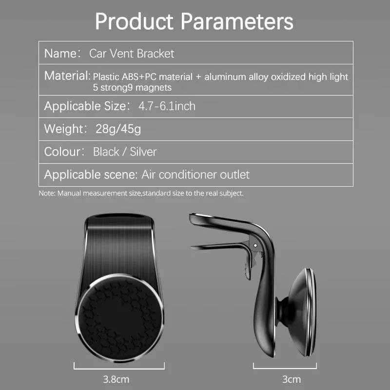 Secure Magnetic Car Mount Air Vent Phone Stand Strong Grip 360° Adjustable Holder