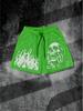 European and American Men's Summer Flame Skull Print Comfortable and Breathable Drawstring Shorts for Outdoor Leisure Vacation