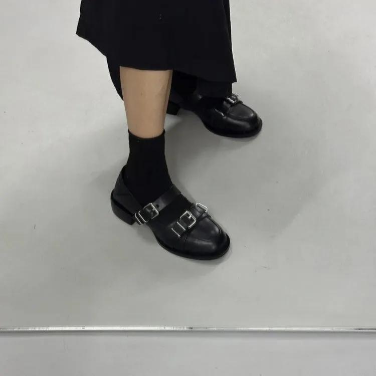 2024 Осень Новые Женские Модные Туфли Мэри Джейн с пряжкой на платформе с мелким носком — фото 3