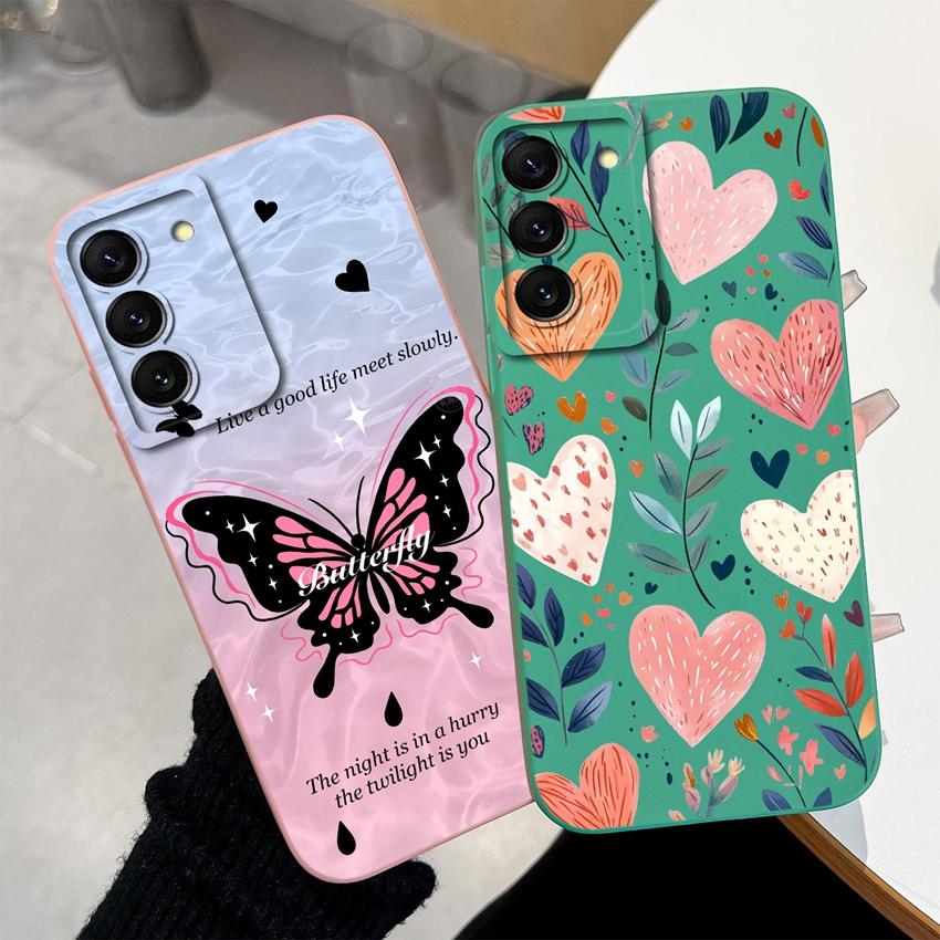 New Case For Samsung Galaxy S22 S21 S20 Ultra Plus FE Vibrant Cartoon Phone Shell Full Coverage Anti Fingerprint Soft Cover For Samsung Premium Bumper