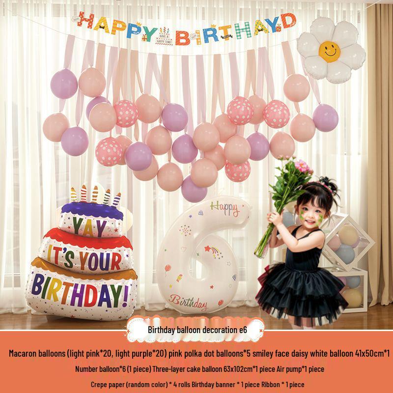 Xiaohongshu First Birthday Balloon Decoration Set for Boys and Girls: Party Background Scene Arrangement