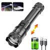 High Strong Power Led Flashlights Portable Tactical Torch with Display Light Rechargeable Camping Fishing Emergency Zoom Lantern