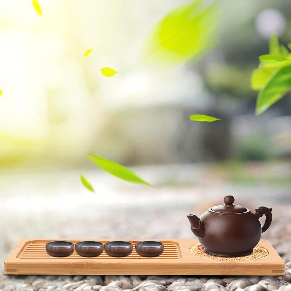 Rectangular Shape Kung Fu Tea Table Wooden Material Tea Serving Tray Portable Tea Table Office Use