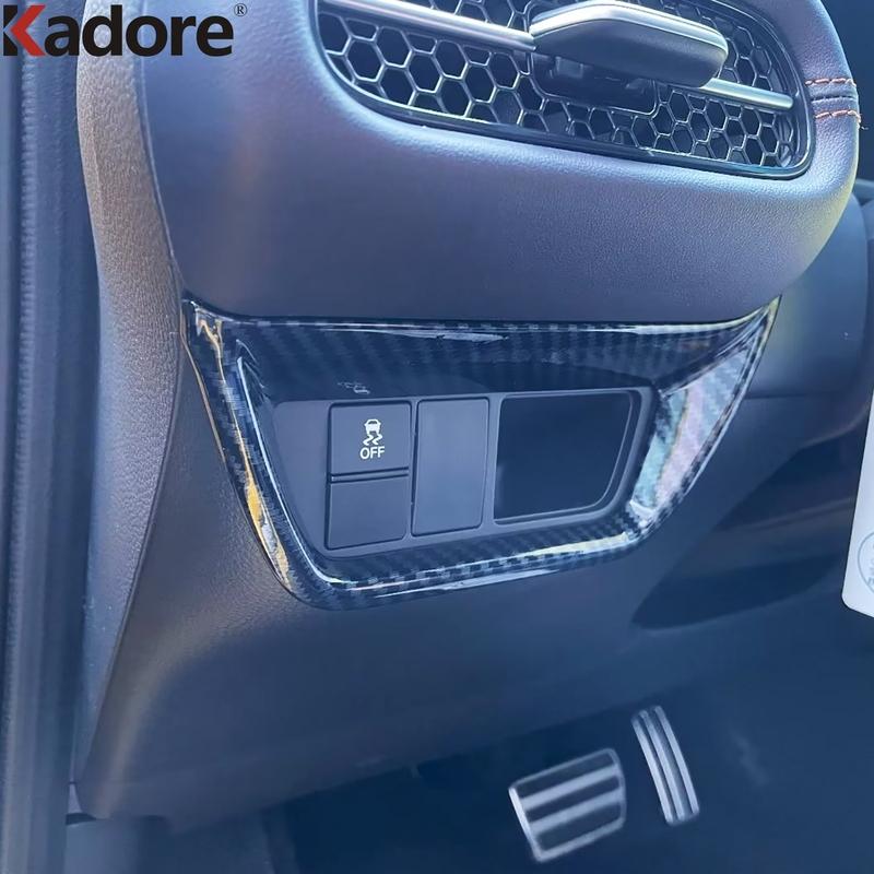 Car Head Light Lamp Switch Button Panel Cover Trim For Honda HR-V  2024 ZR-V -2024 Carbon Fiber Interior Accessories
