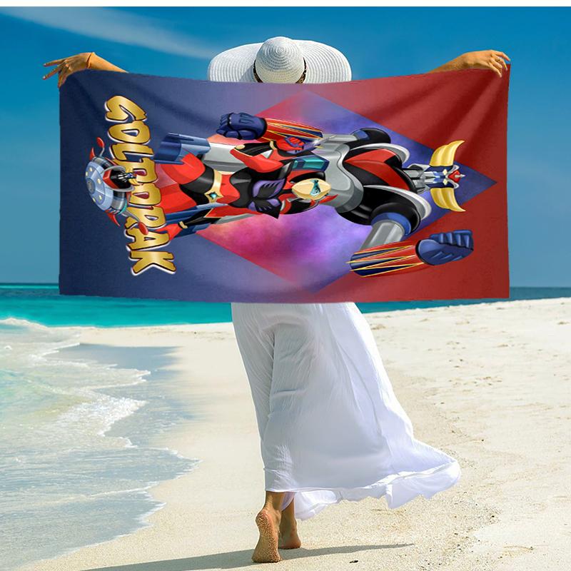 1pc UFO Robot Grendizer10 Beach Towel, Comfortable and Thick, and Swimming/Bath/Picnic/Camping Towel, Suitable for Seaside Beaches