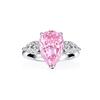925 Sterling Silver Pear Cut 5A Cubic Zirconia Ring Sparkling Pink Teardrop CZ Engagement Promise Rings for Women Fine Jewelry