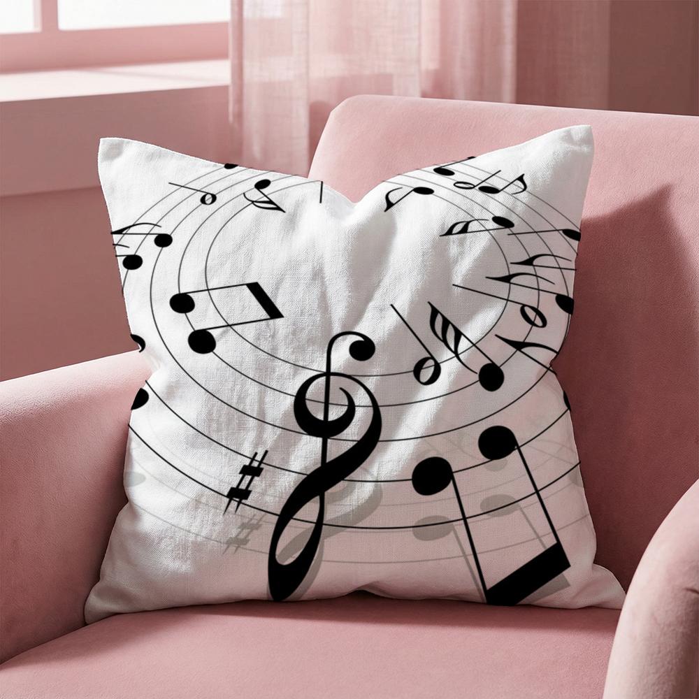 Sheet Music Printing Cushion Cover Multi-Scene Pillow Cover for Home & Car - Reversible, Soft & Durable for Daily Use