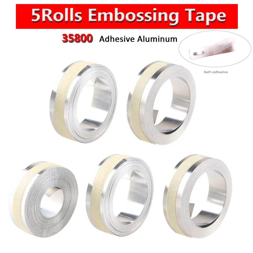 5 rulo 31000 35800 32500 paslanmaz çelik/alüminyum dymo bant 12mm kabartma bandı yapışkan olmayan/yapıştırıcı DYMO M1011 için uyumlu