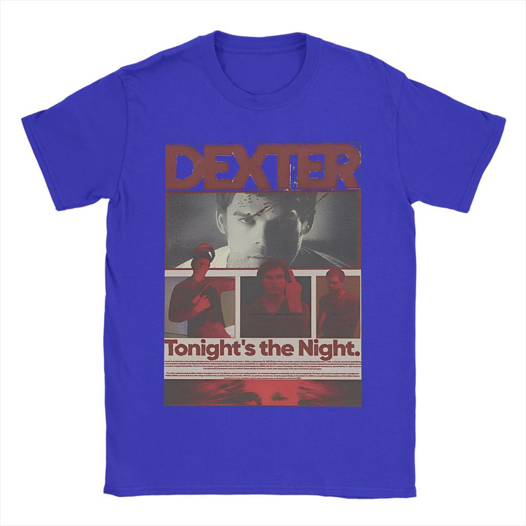 Camiseta de Algodón de la Película de Dexter Morgan para Adulto Verano Drama de TV Criminal Camisetas Retro Cuello Redondo Camiseta Harajuku Ropa Oversize