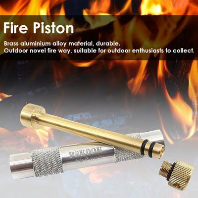 Brass Piston Fire Picker Portable Air Compression Fire Tube Useful Emergency Fire Pipes Survival Tool for Outdoor