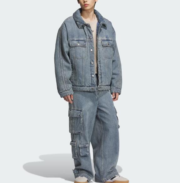 adidas Originals Denim Gepolsterte Herrenjacke JY0202 Asiatische Größe