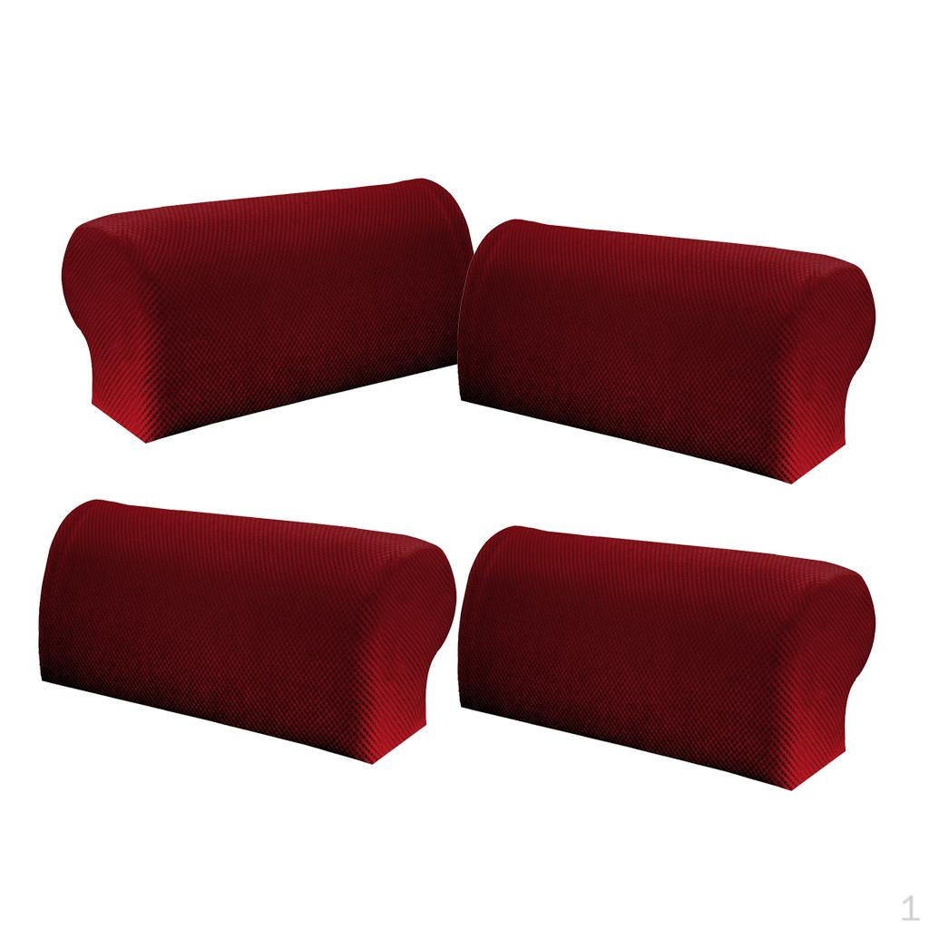 2 пары эластичных чехлов для подлокотников дивана чехлы для рук растягиваются по размеру красный 1698₽