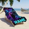 1 Stück Spielcontroller Strandtuch, Lebendiges Neon-Spieldesign, Superweiches Mikrofaser-Badetuch 80x130cm