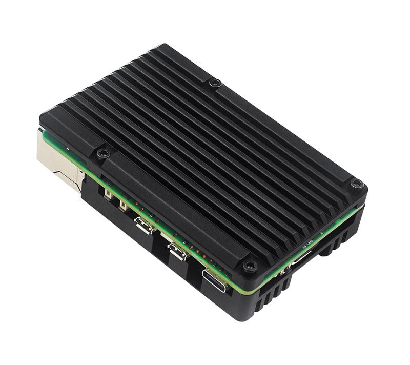 Raspberry Pi 5B Dual Fan Aluminum Alloy Case with Passive Cooling