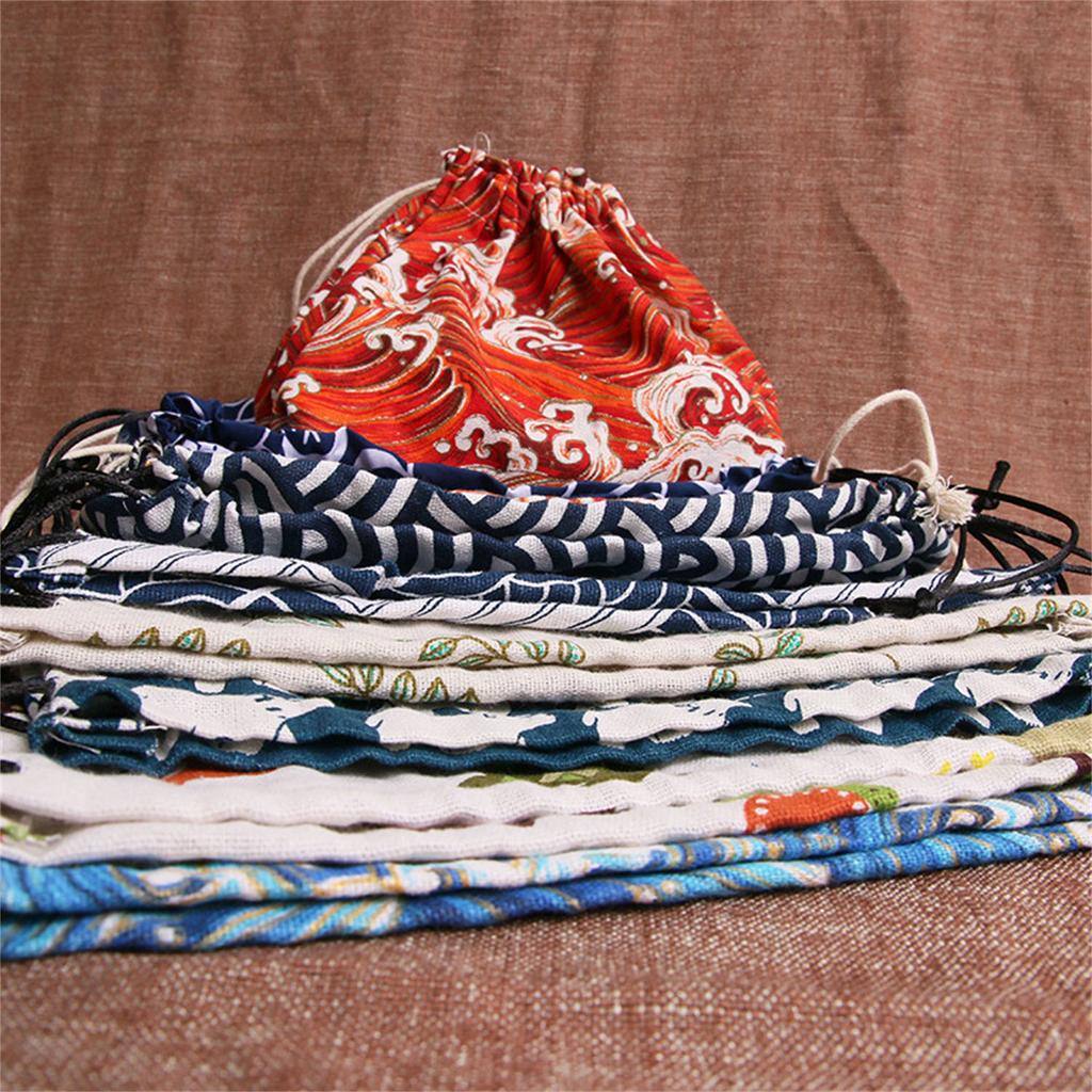 Lunch Bag Cat Polar Bear Lunch Box Pouch Drawstring Picnic Tote Japanese Style Small Handbag Portable Storage Bag