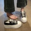Faux leather one pedal two wear little white shoes women's shoes 2025 summer new thick-soled inner height increase versatile casual shoes