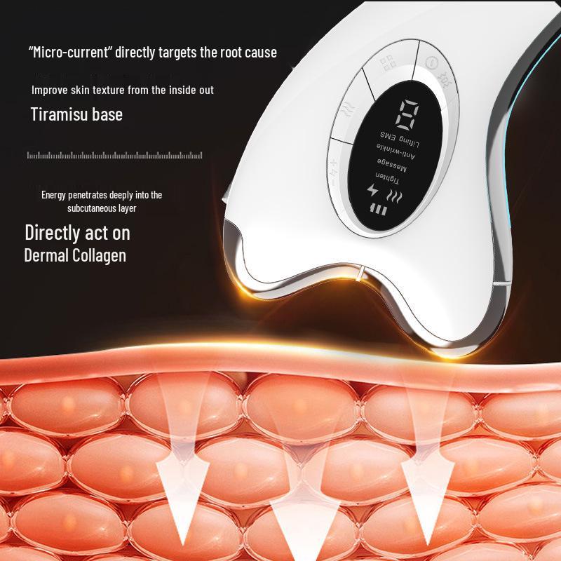 EMS Microcurrent Gua Sha Facial Massager: Constant Temperature Neck and Beauty Instrument