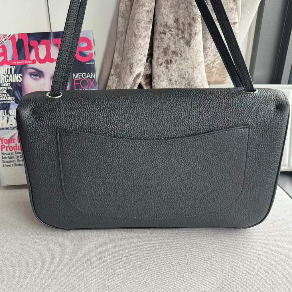 Maxi mouth cover bag simple soft granular calfskin hobo bag commuting large capacity shoulder armpit bag clamshell bag
