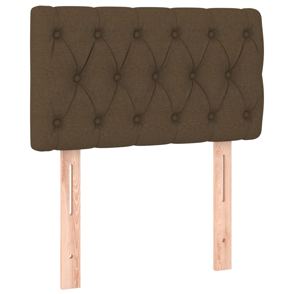 Box Spring Bed with Mattress & LED Dark Brown 80 x 200 cm Fabric