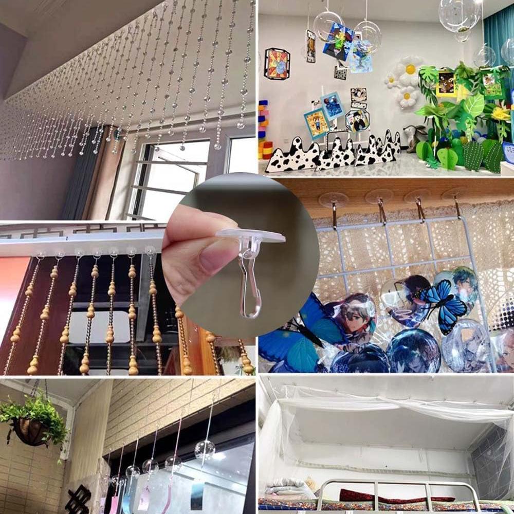 100pcs 2cm Self-Adhesive Ceiling Hooks No Drilling for Kitchen, Bathroom, Door