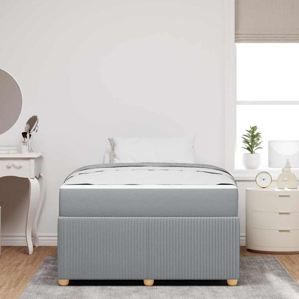 Bed Frame with Mattress Light Grey 120 x 200 cm Fabric