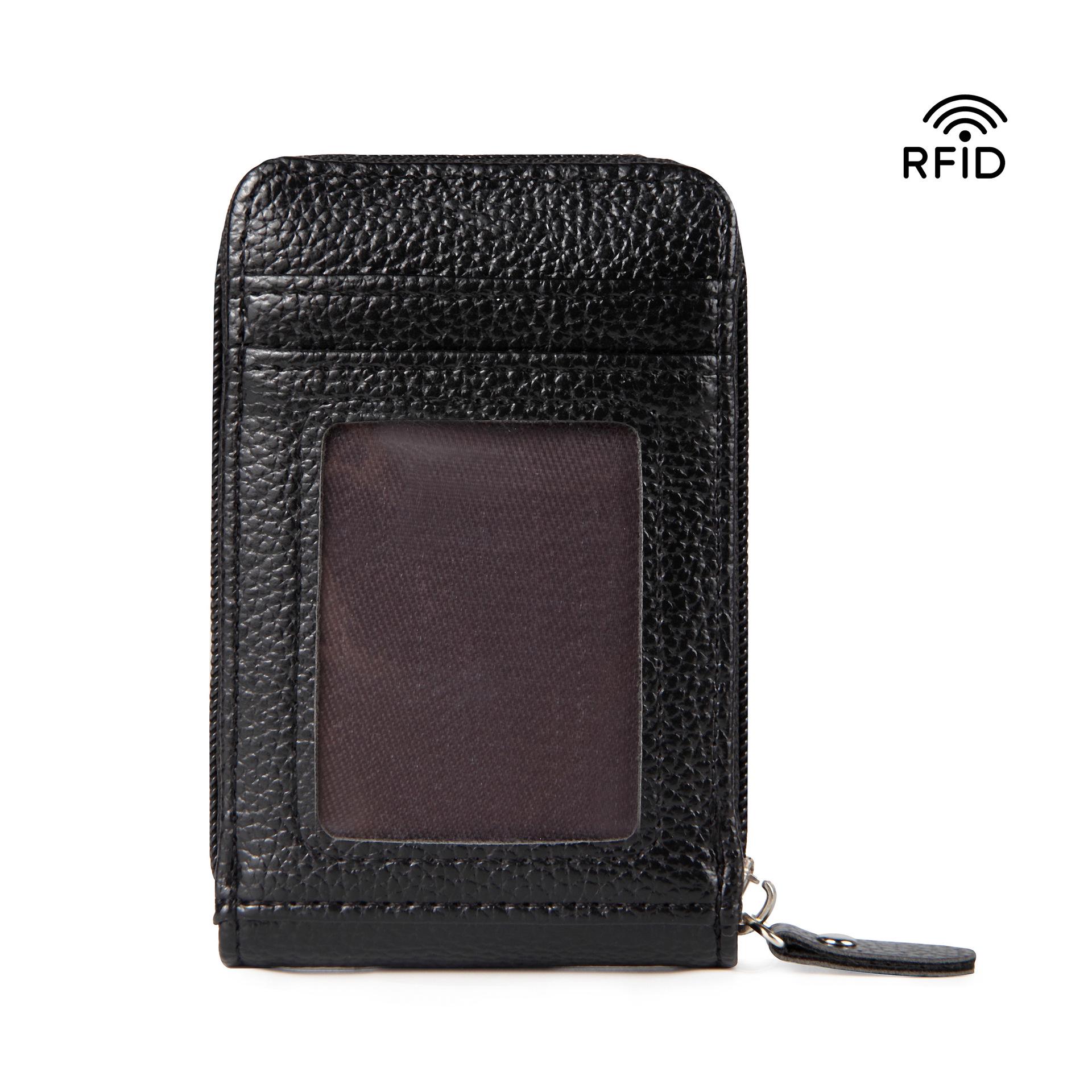 

Women s Lychee Pattern Anti-Theft Multi-Card Accordion Card Holder чорний