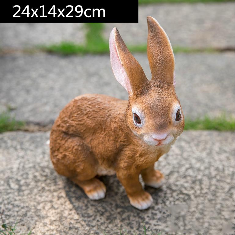 Kreatives Harz hübscher Hase Gartendekoration Terrasse Außen Handwerksskulptur Tiernachbildung Dekorationsornamente Miniatur