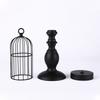 Černý kovový svícen Retro Bird Cage Svícen Jídelní stoly Středové díly Řemesla Svatební párty Domácí dekorace