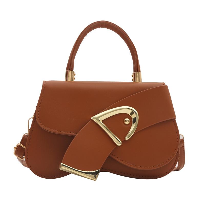 High-end Creative Ladies Cross-border Bag Winter New Minimalist Fashionable Handheld Square Bag коричневый