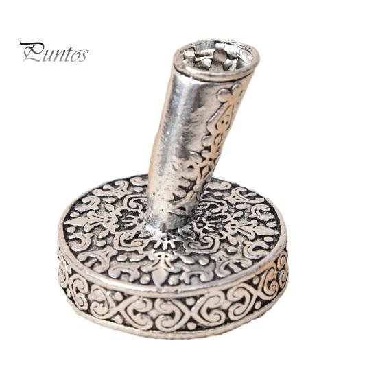 Vintage Desk Organizer Round Pen Holder, Durable Metal Exquisite Carved Desktop Ornament, Calligraphy Base Dip Pens And Quill Supply, for Decoration