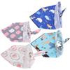 4Pcs Dog Neck Scarf Cotton Handkerchief Triangular Bib Washable Printing Style Pet ClothingL 72.5 x 49cm