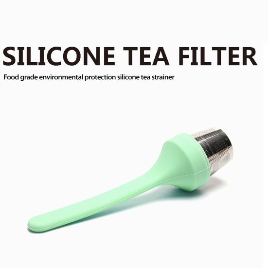 Tea Infuser Food Grade Fine Mesh Silicone Handle Stainless Steel Tea Sieve Tools Teaware Strainer Kitchen Accessories