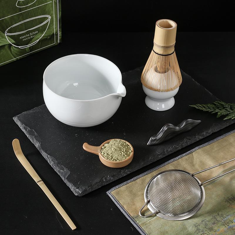 4pcs Japanese Gift Box Matcha Set Safe Bamboo Whisk Teaspoon Tea Sets Indoor Beverage Shop Tea-making Tools Accessories