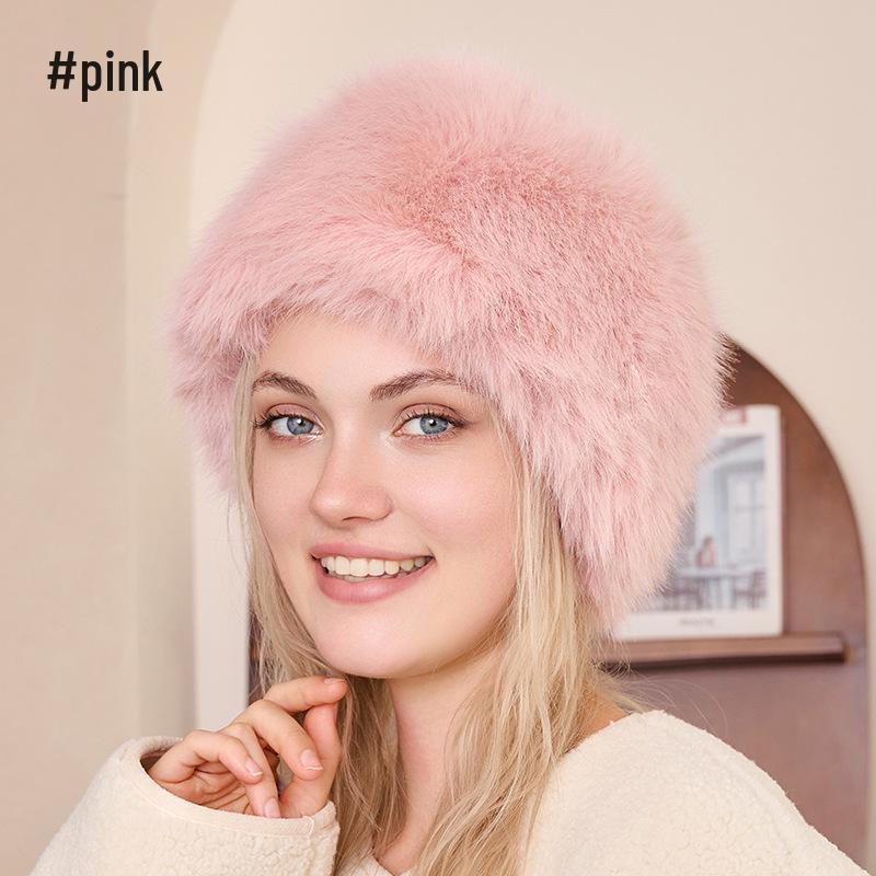 Dámská zimní vlněná čepice: Husté, Větruodolné, Teplé, s Imitací Liščí Kožešiny, Módní Všestranné Náušníky, Mongolský Styl.