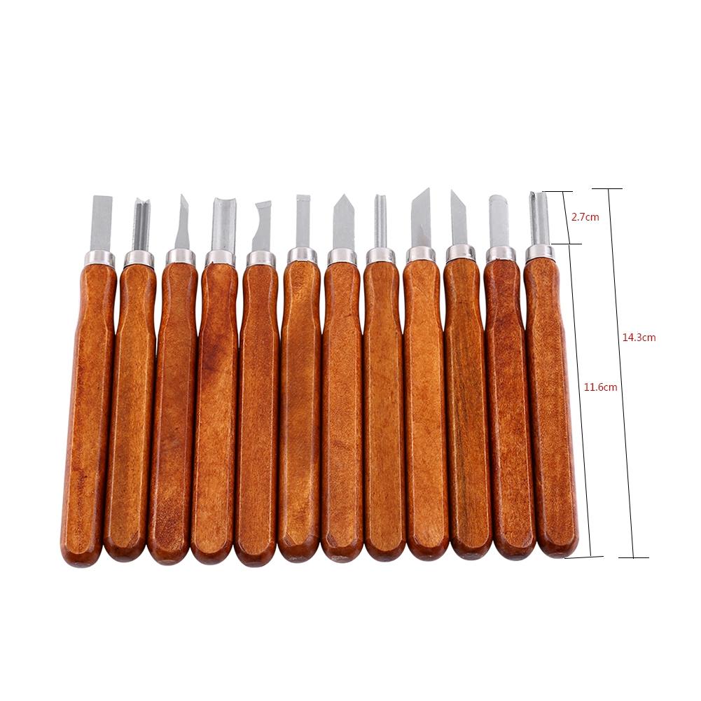 12pcs Woodcut Cutter Knife Set Hand Wood Carving Chisels for Woodworking DIY Tools