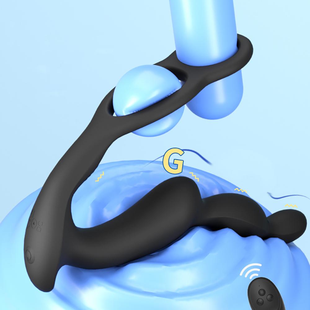 Male Prostate Massage Remote Anal Vibrator 10 Speeds Delay Ejaculation Ring Testis Stimulate Anus Plug Butt Adult Sex Toys 18+