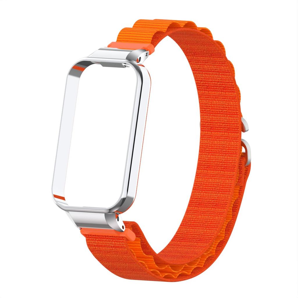 2in1 Set Nylon Loop Strap and Metal Watch Case Suit For Redmi Watch Band3 Band2/Xiaomi Mi band 9 Active/8 Active Alpine Loop Wave Strap and Watch Case