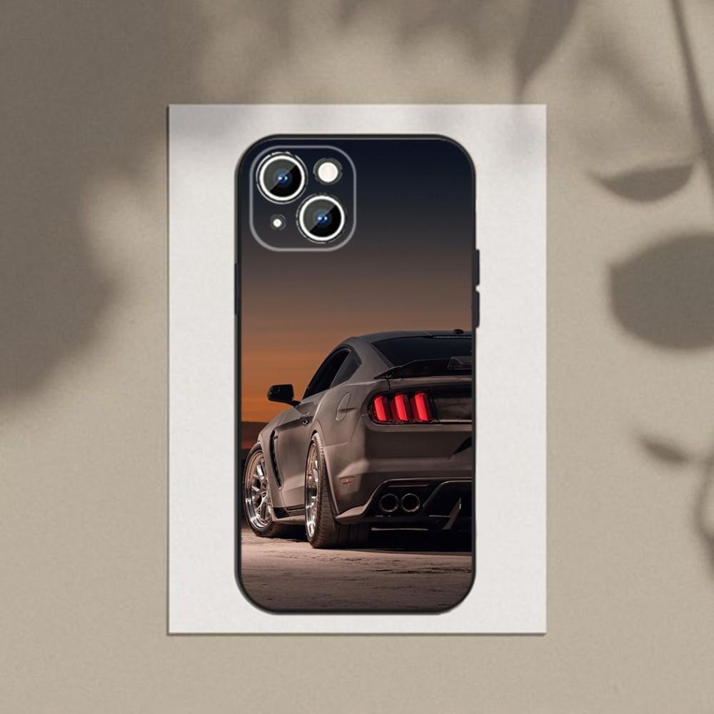 car GT500 Phone Case For Apple iPhone 15,14,13,12,11,XS,XR,X,8,7,Pro,Max,Plus,mini Silicone Black Cover