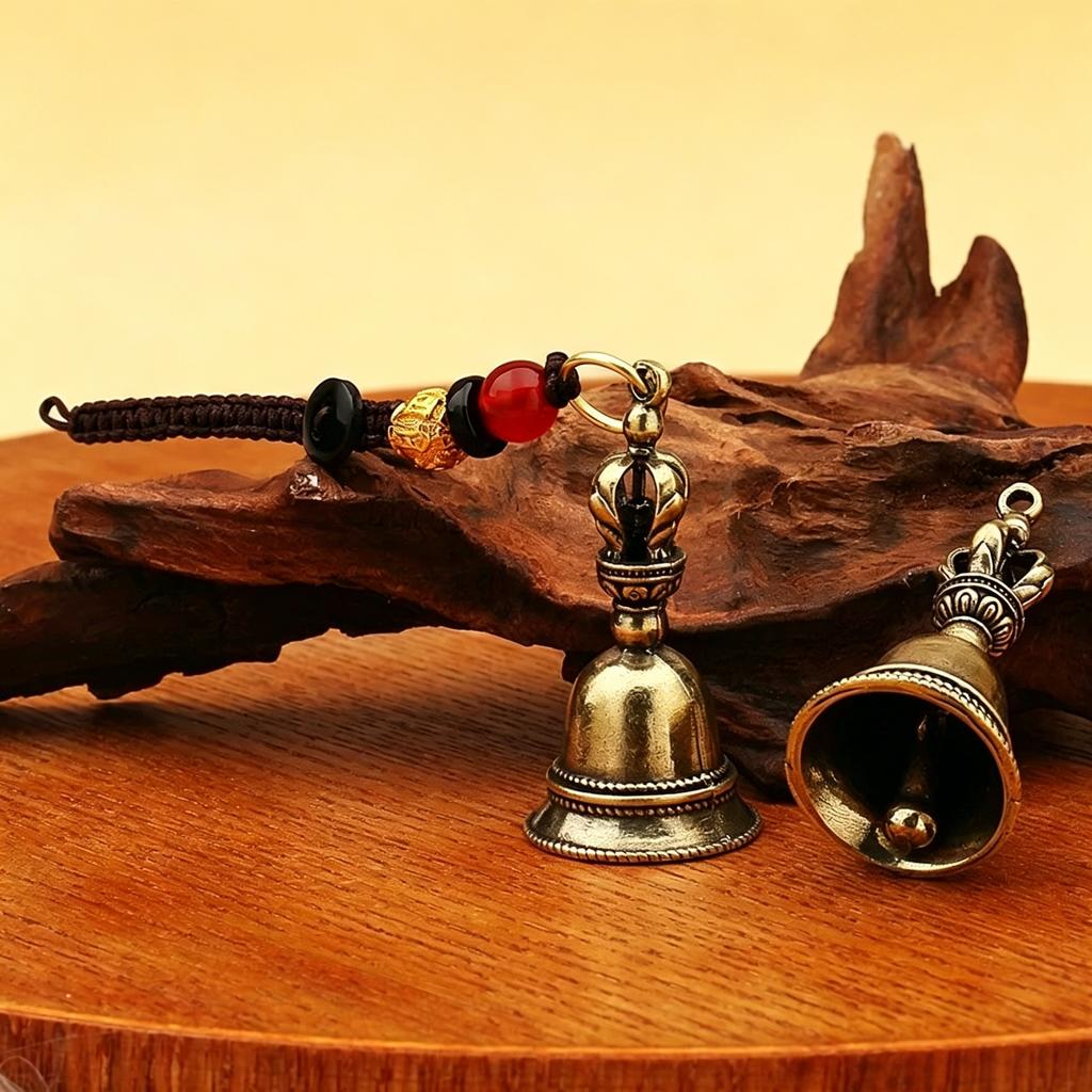 1PC Brass Handicraft Die-casting Drop Magic Antique Bell Wind Bell Tibetan Bronze Bell Creative Gift Home Decoration Pendant