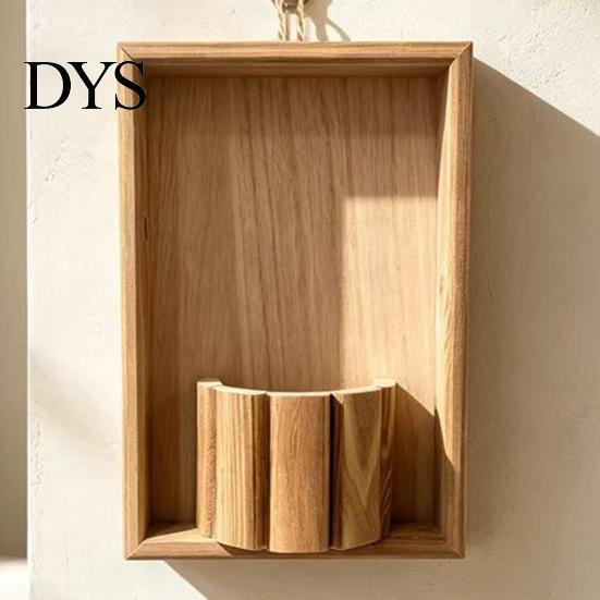 Decorative Wall Concealment Panel Rustic Wood Hanging Planter, Artificial Flower Greenery Storage Frame Mounted Vase for Living Room Entryway,