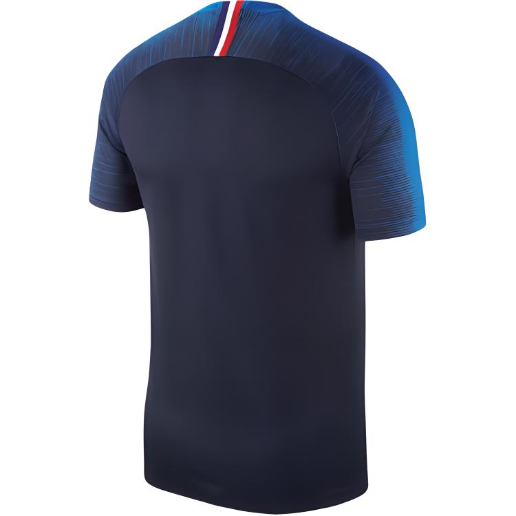 Nike 2018 World Cup France National Team Home Stadium Edition Logo Patch V-Neck T-Shirt Men Tops Navy-Blue 893872-451