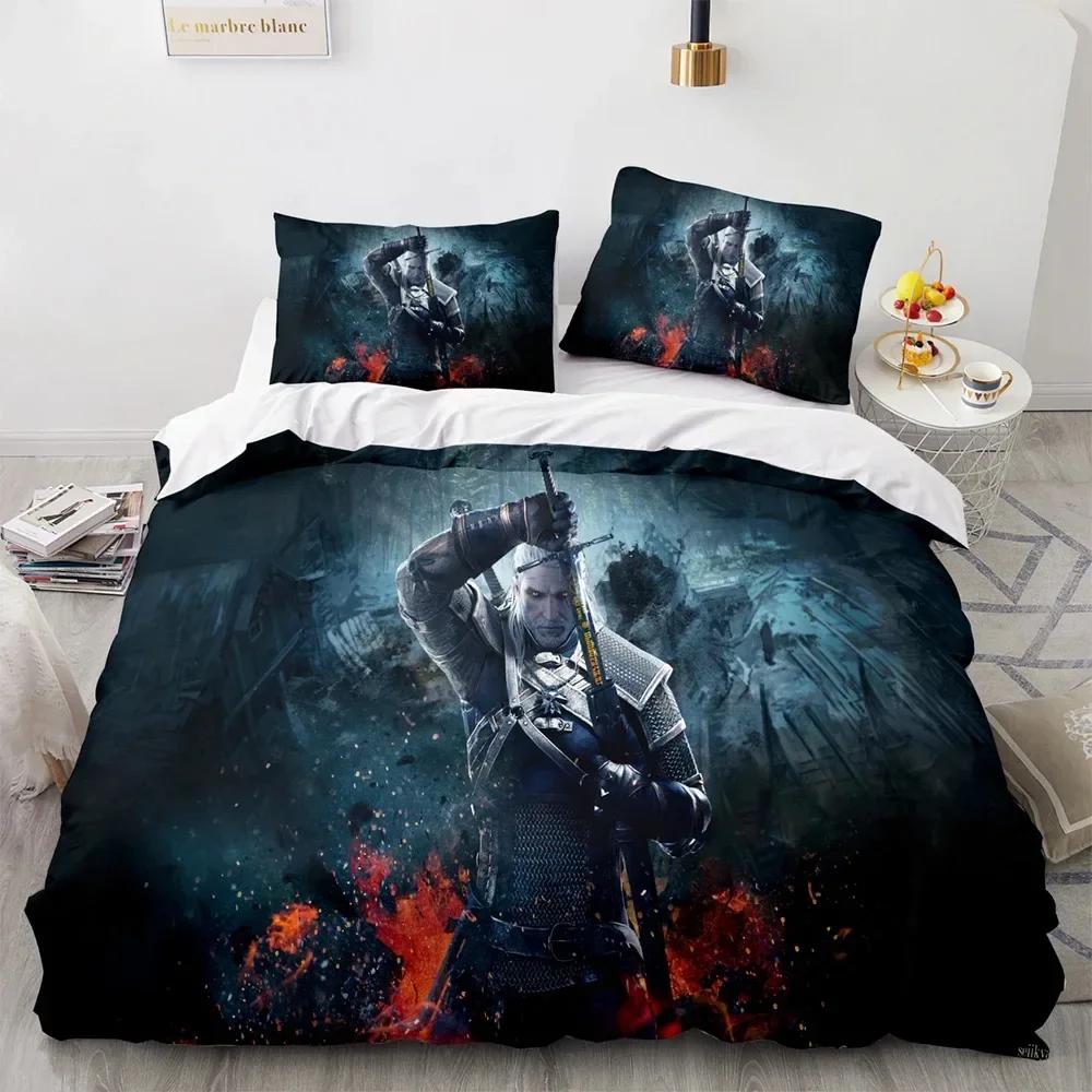 3D The Witchers Kids Adult Home Printed Bed Set Duvet Cover Pillowcase Bedding Set Linen Sheet Quilt Cover Full Queen King Size