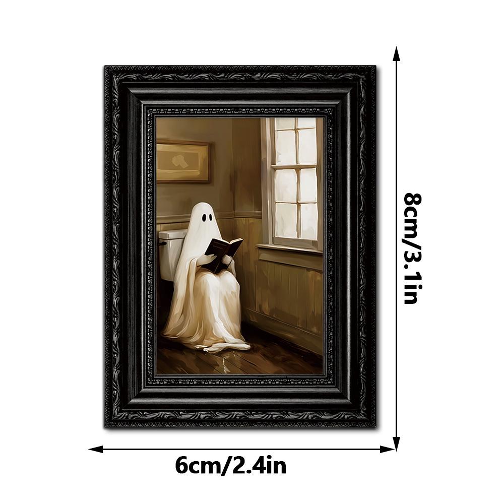 3D Ghost Halloween Wooden Photo Frame Magnet