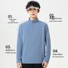 Warrior Men's Quick-Dry Half-Zip Long-Sleeve T-Shirt