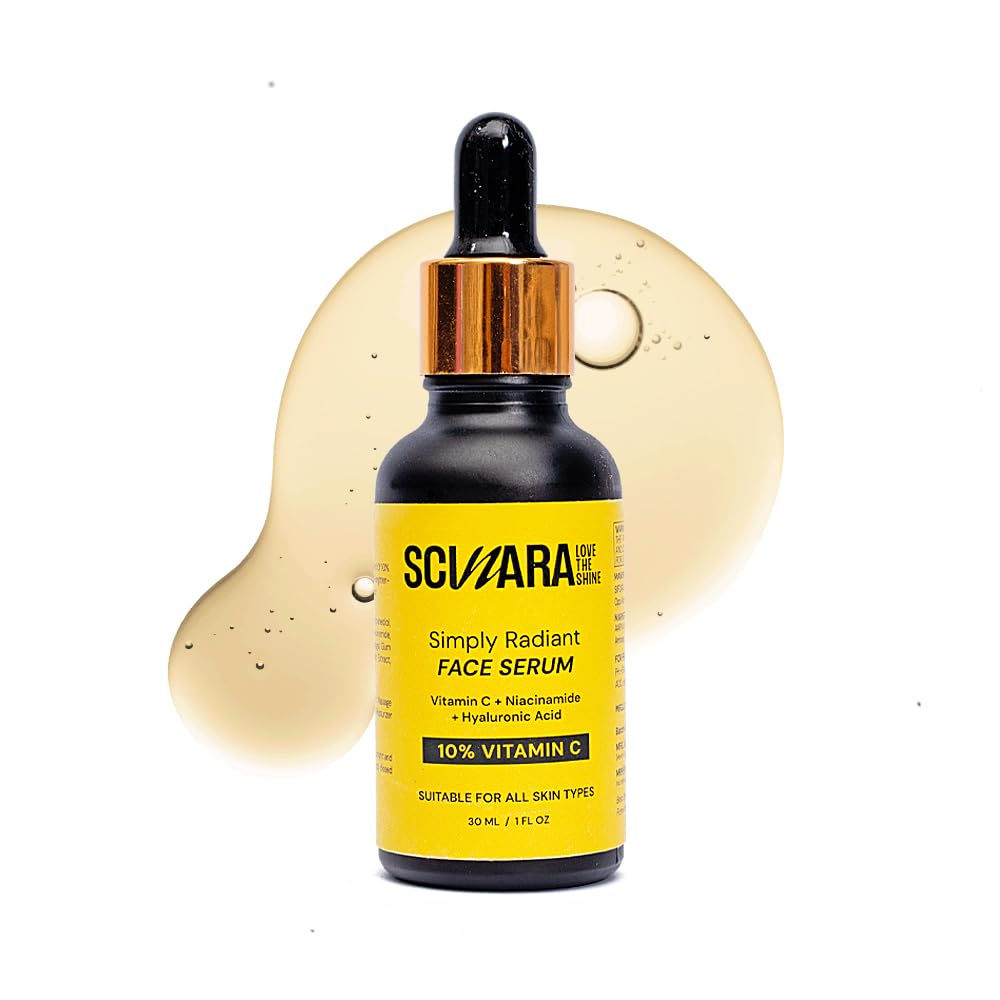 Scinara Simply Radiant Face Serum with 10% Vitamin C, Niacinamide & Hyaluronic Acid | For Glowing Skin | Reduces Dark Spots & Hyperpigmentation | A