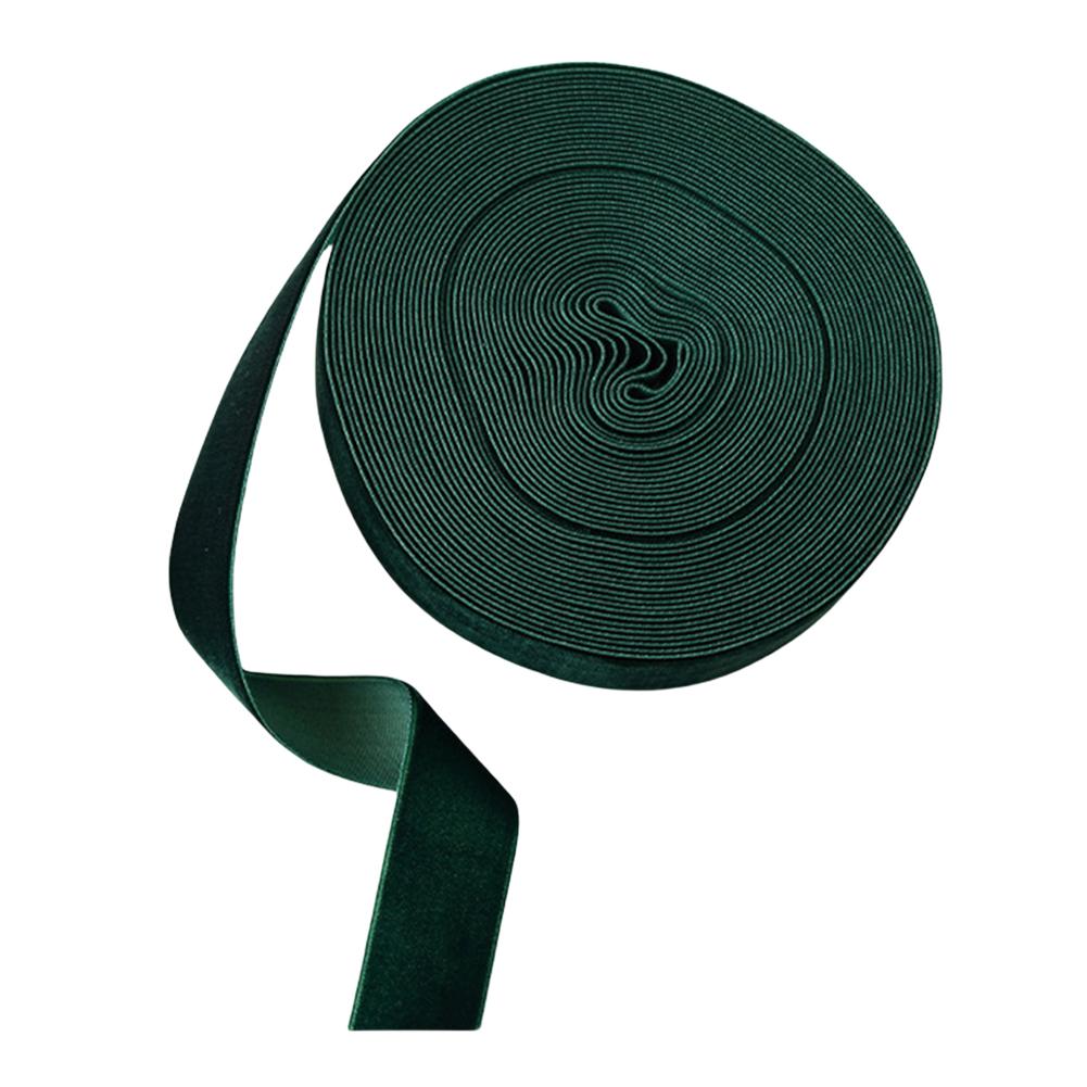 1 Roll 50 Yard Dark Red Green Single Face Nylon Velvet Ribbon Velvet For Handmade Gift Bowknot Christmas Ribbon Party Decoration 3.8CM зелёный