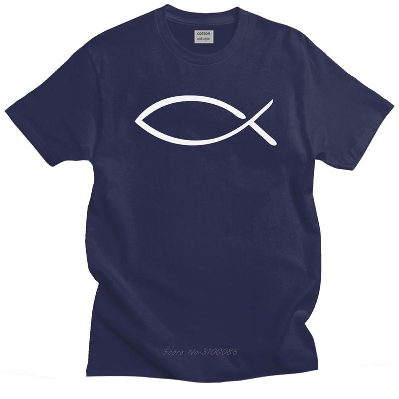 Unique Unisexs Jesus Fish Tshirt Short Sleeved Urban Fashion Tshirt Cotton T Shirt Summer Christian Tee Tops Loose Fit Apparel