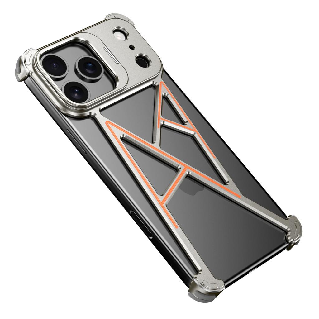 For iPhone 17 Pro Max Bumper Case Four Corner Airbag Kickstand Boardless A-Shape Metal Phone Cover