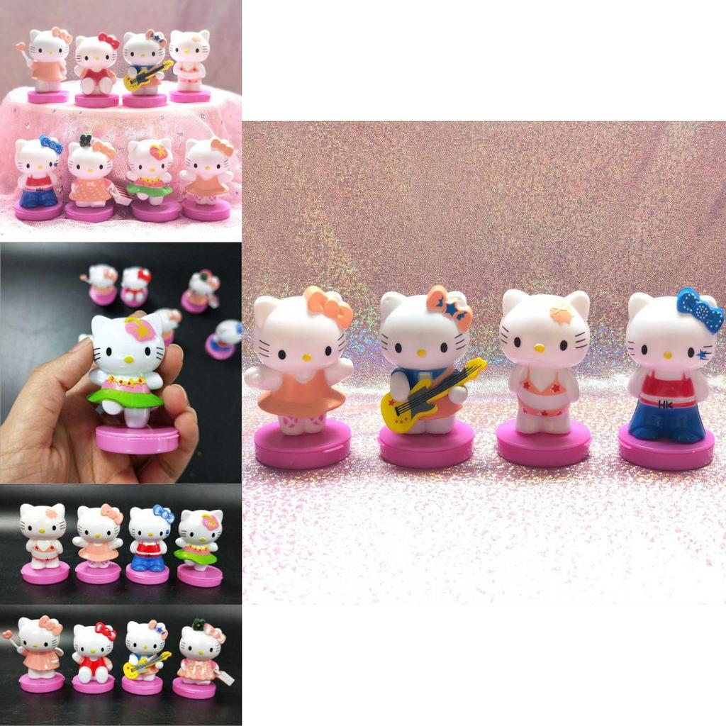 Entzückendes Hello Kitty Miniatur-Puppenhaus-Dekor Acht-teiliges Set Perfekt für Kuchen und Gärten