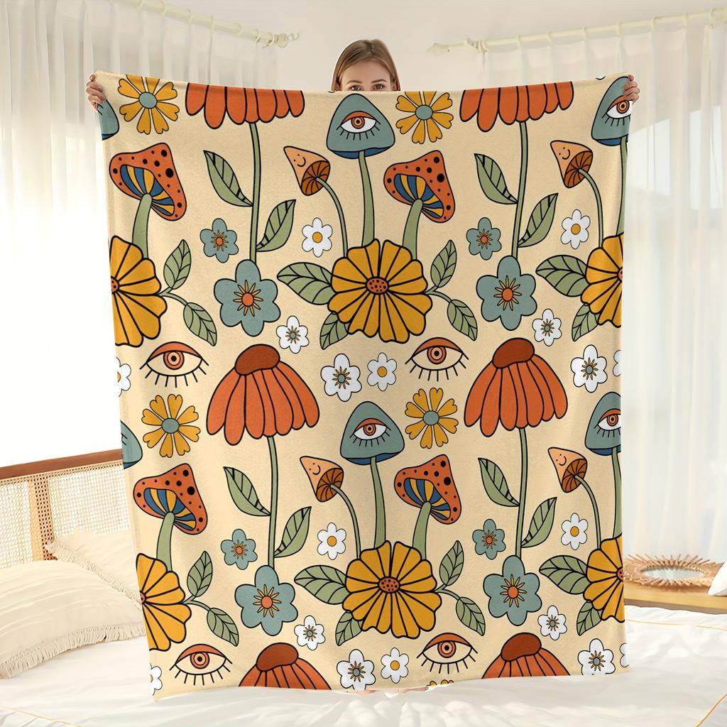 Fiori bohémien stampati digitalmente poliestere Camera da letto velluto flanella morbida copridivano coperta Pile morbido copridivano coperte
